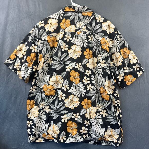 Vintage Ocean Pacific OP Sport Hawaiian Button Down Shirt Hibiscus Floral Large - Picture 2 of 9